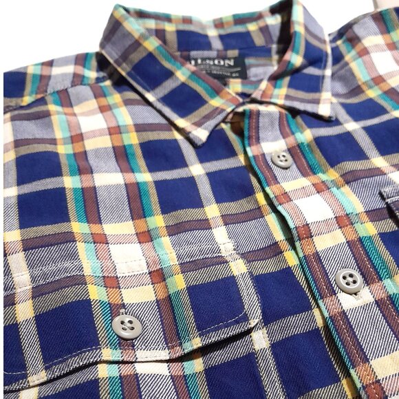 Dead Stock Rare 2 Pocket Filson Black Label Flannel Shirt Men's Sz Large Multi C - Picture 4 of 6
